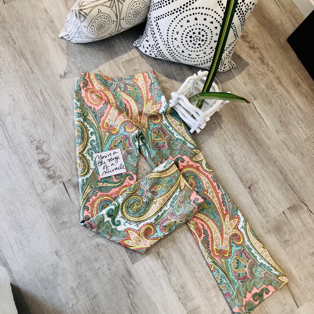 Carmen Marc Valvo paisley print flare trousers